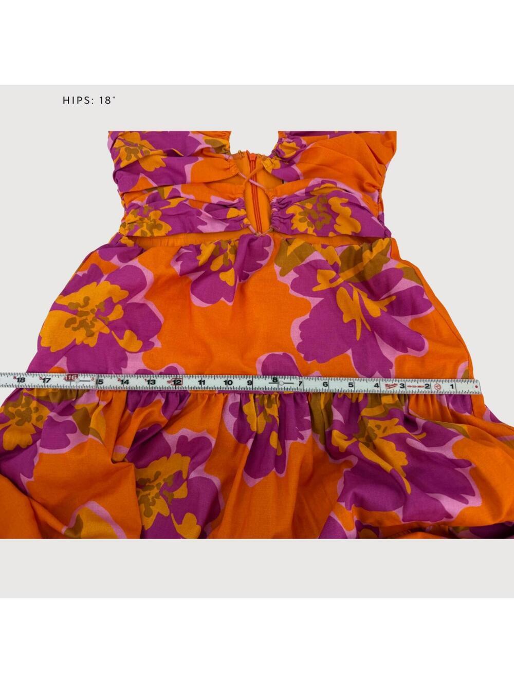 RNWY Runaway Orchid Floral Cutout Maxi Dress XS - Picture 9 of 9